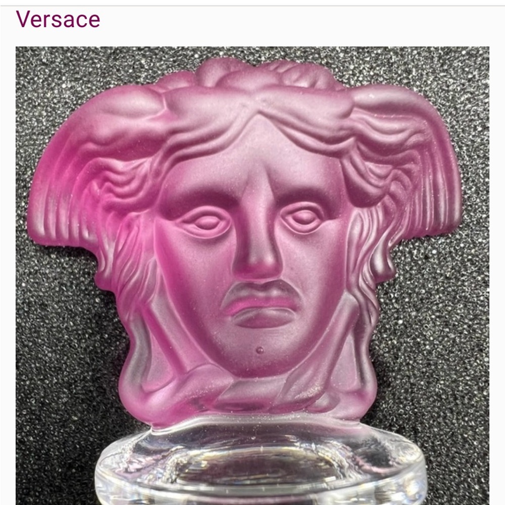 Vintage Collectors Versace Rosenthal Medusa Head
Crystal Bottle Stopper. Ameth.